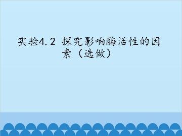 实验4.2 探究影响酶活性的因素（选做）_课件1