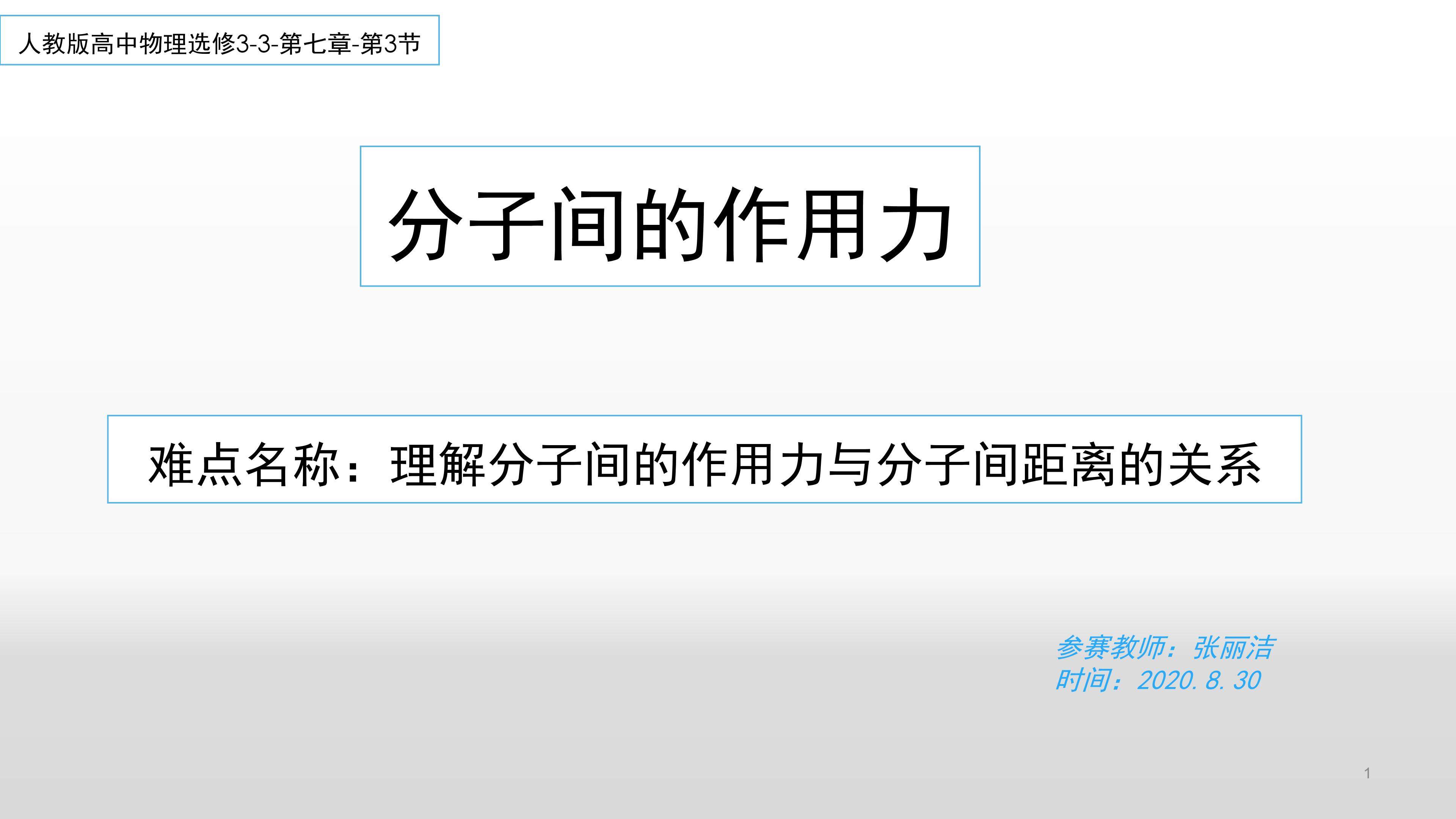 理解分子间的作用力与分子间距离的关系
