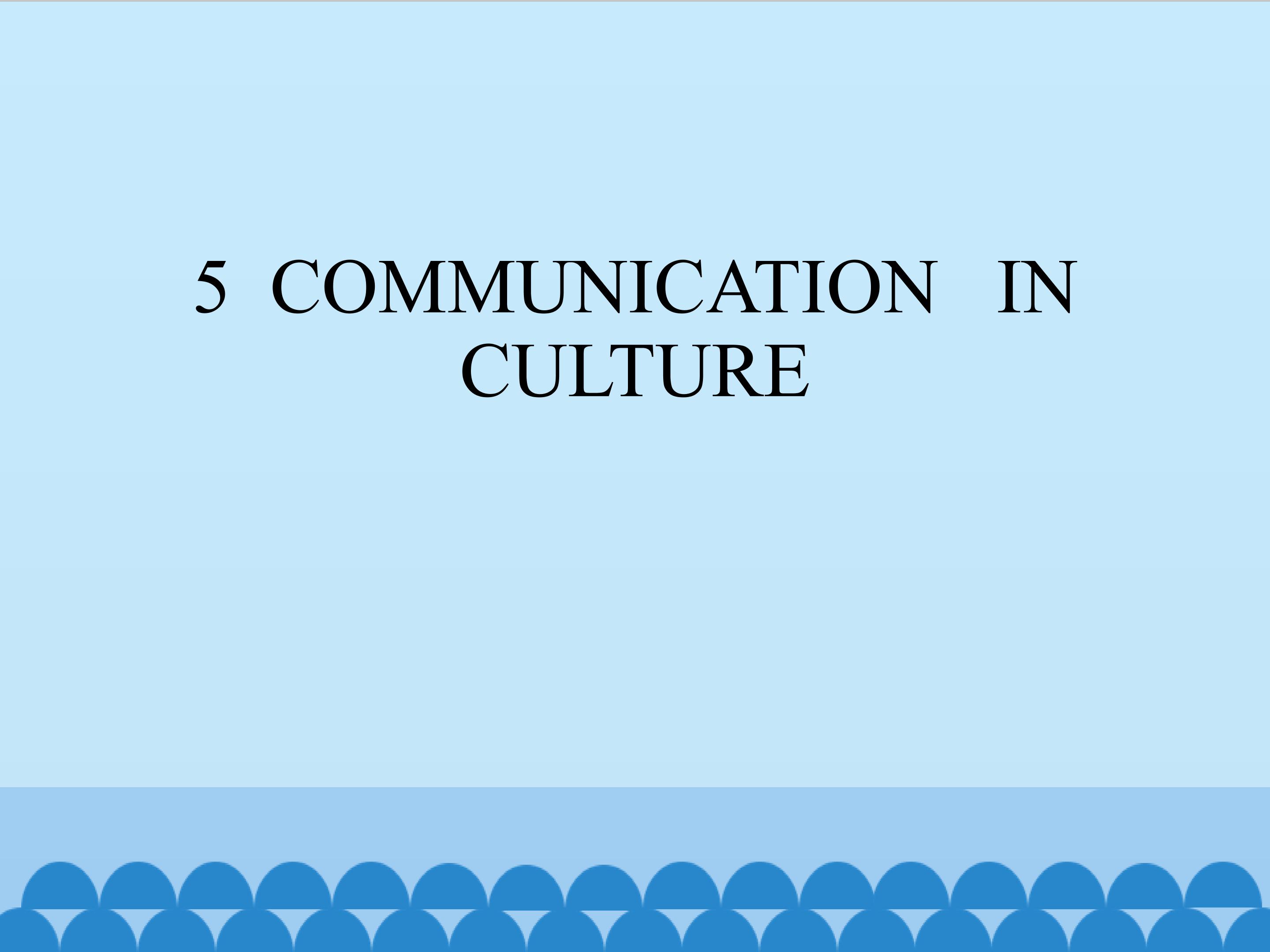 5  COMMUNICATION   IN CULTURE_课件1