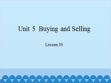 Unit 5  Buying and Selling Lesson 30_课件1