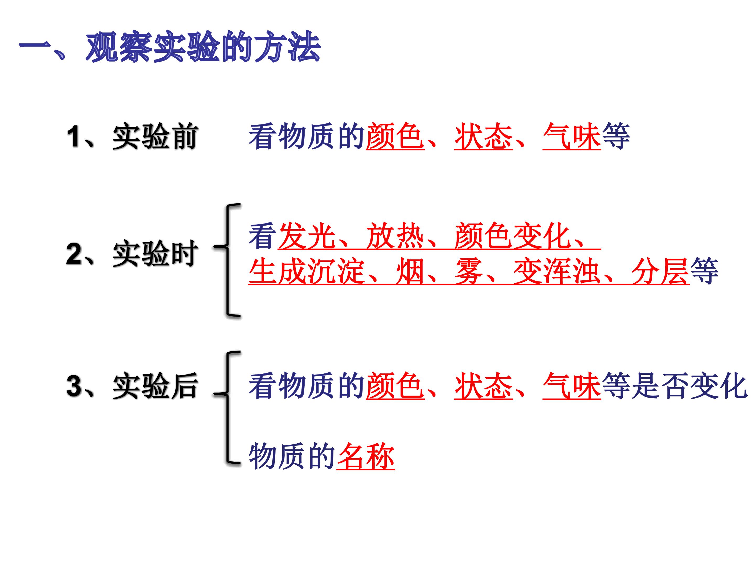 物质的变化和性质