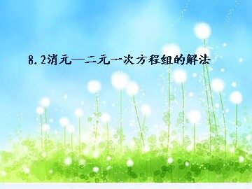 8.2 消元——解二元一次方程组