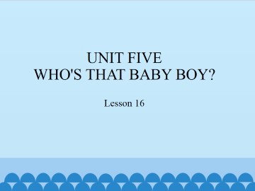 UNIT FIVE WHO'S THAT BABY BOY?-Lesson 16_课件1