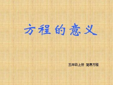 方程的意义