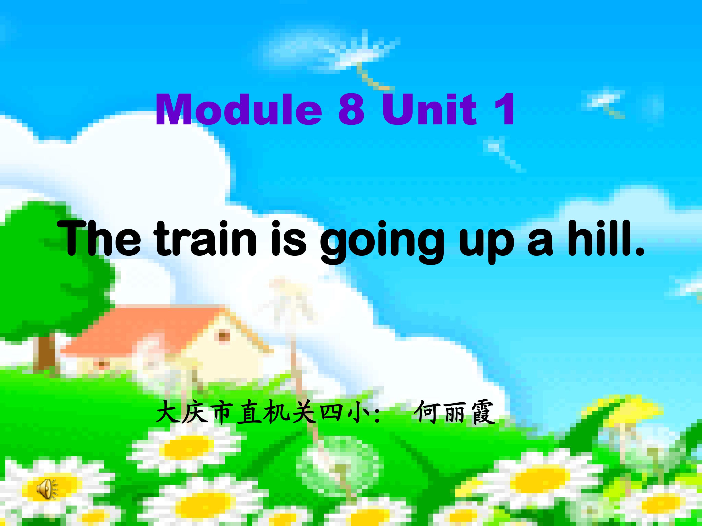 The train is going up a hill