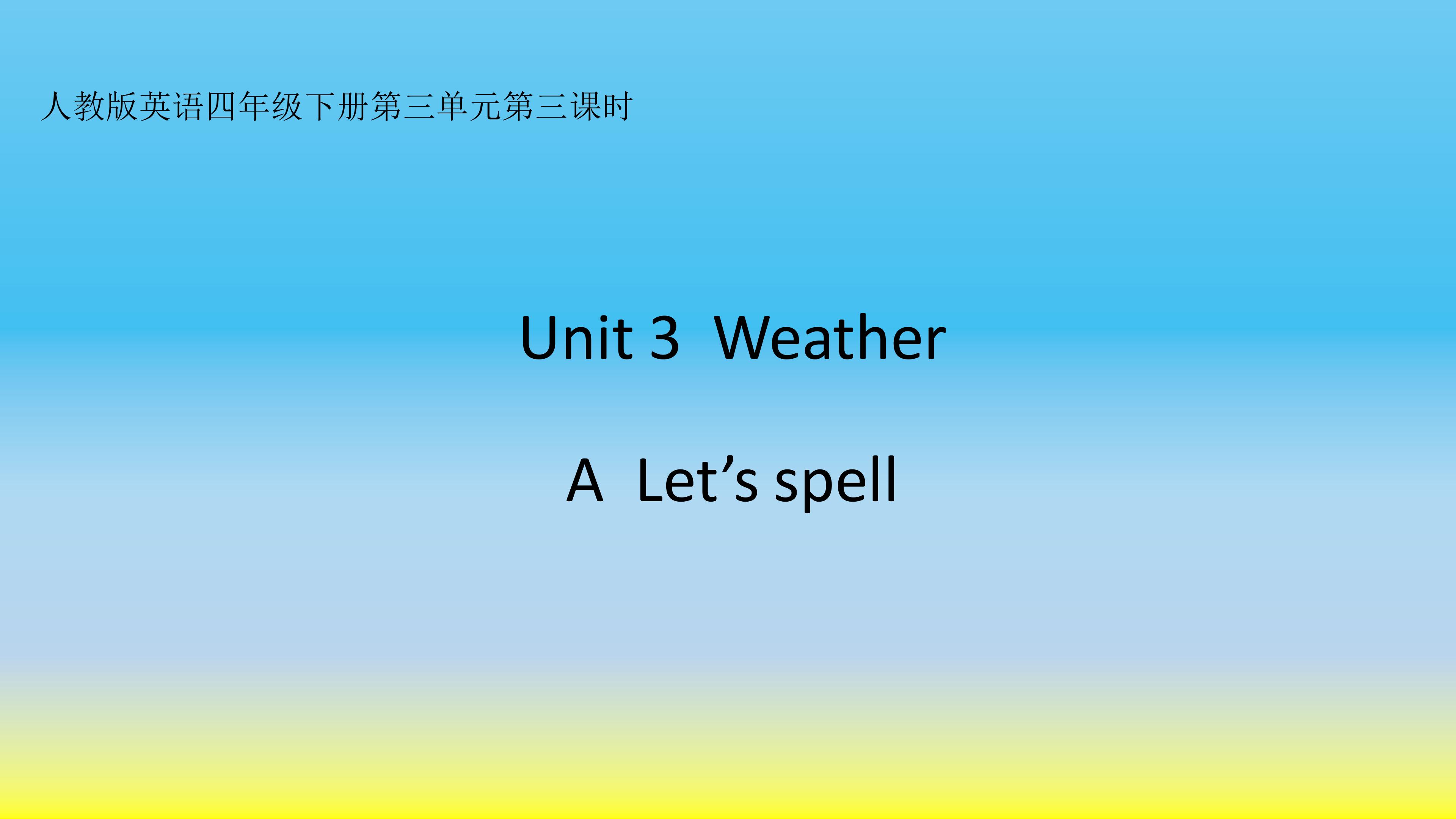 Weather   Let's spell