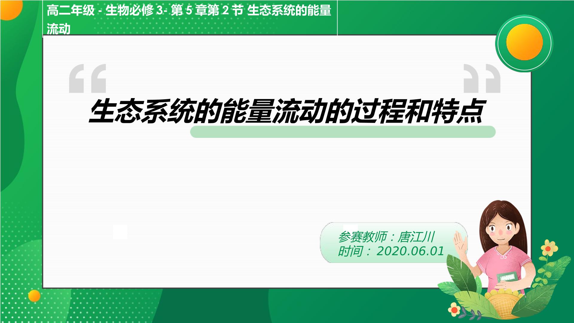 生态系统的能量流动的过程和特点