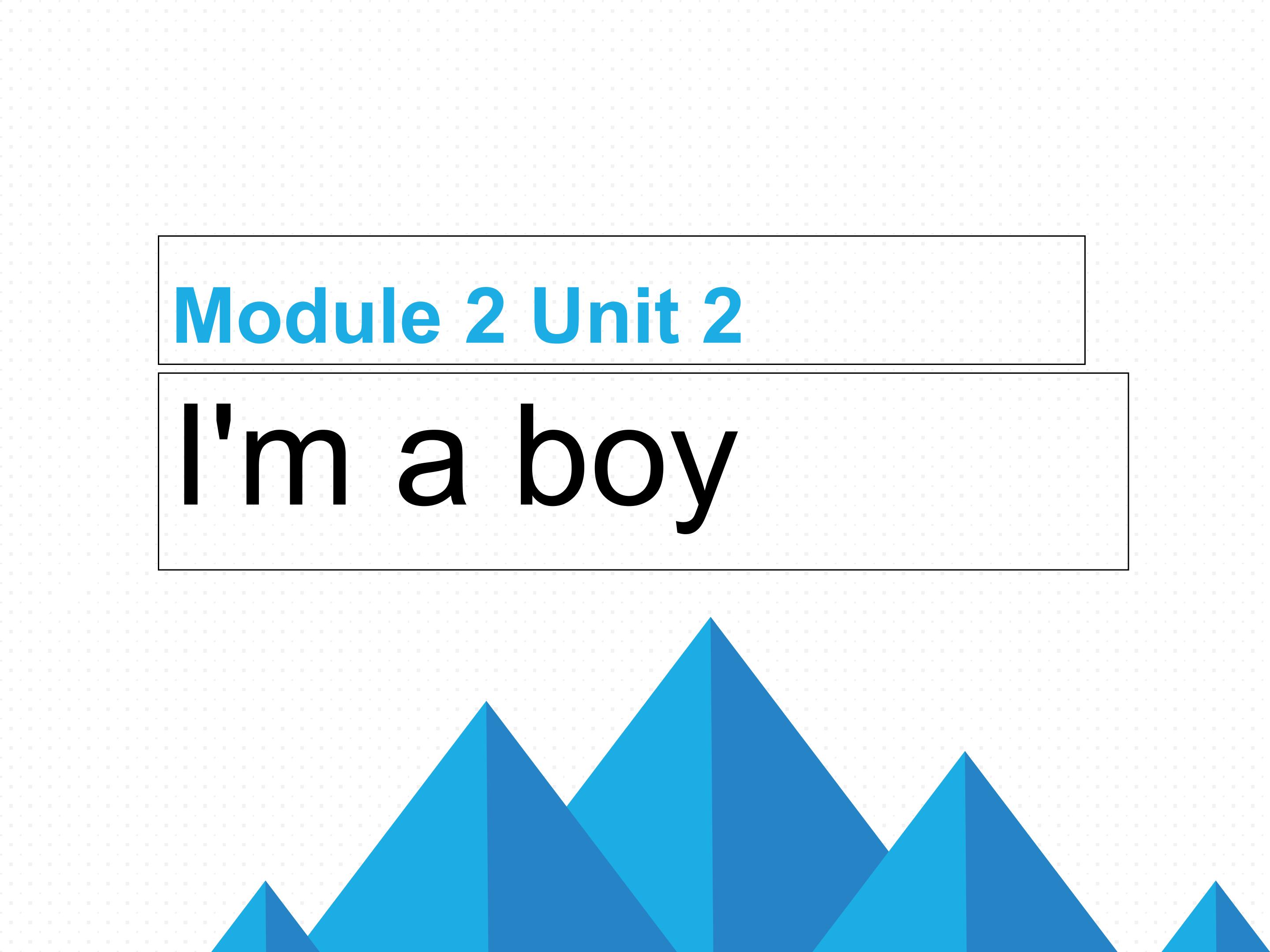 Module 2 Unit 2  I'm a boy.