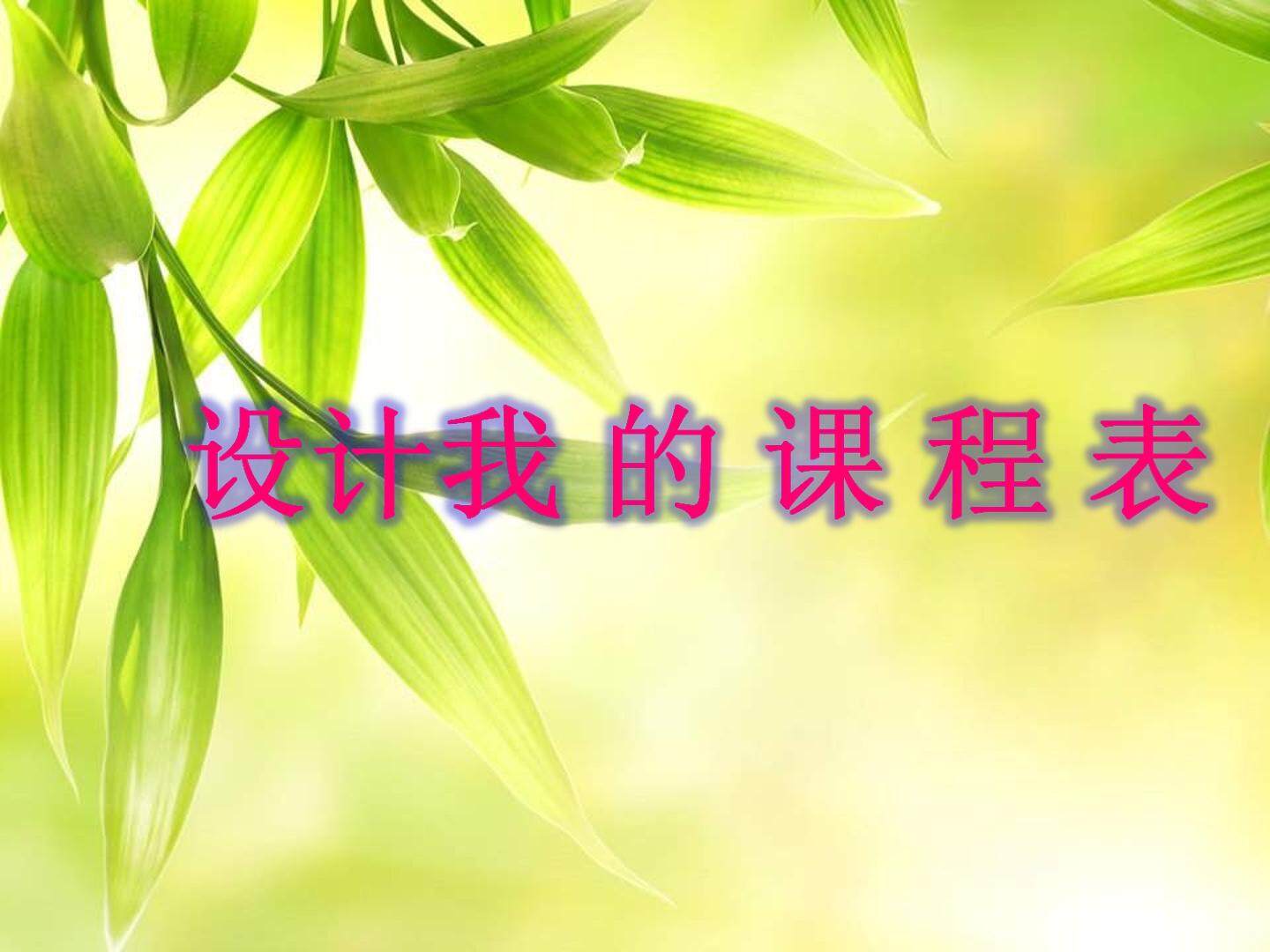 设计我的课程表