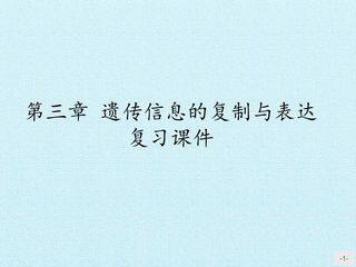 第三章 遗传信息的复制与表达 复习课件