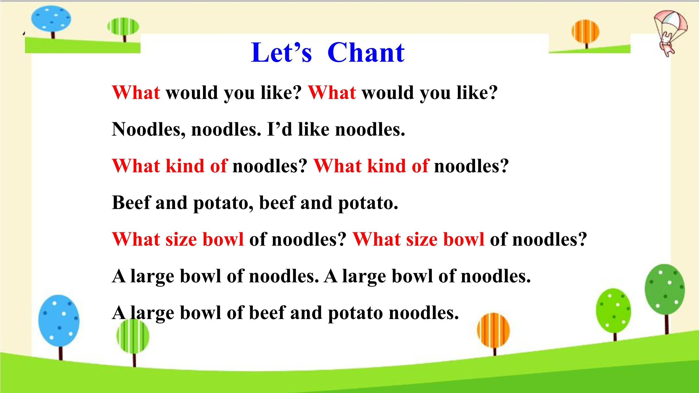 I'd like some noodles SectionB