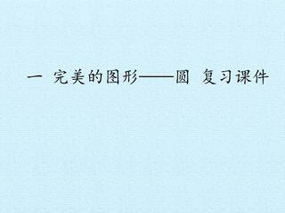 一 完美的图形——圆 复习课件