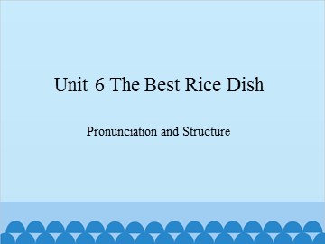 Unit 6 The Best Rice Dish Pronunciation and Structure_课件1