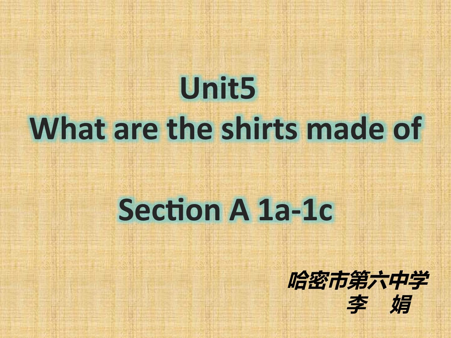 unit5 SectionA1a-1c