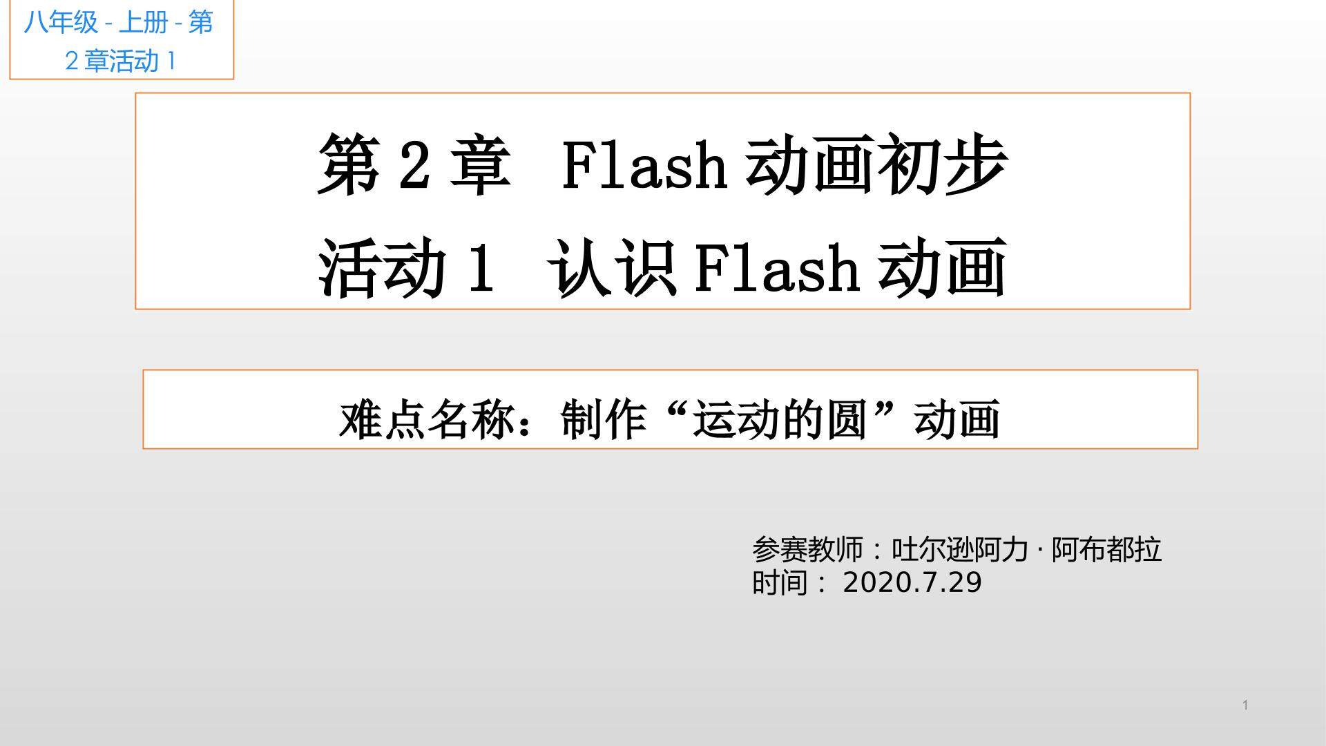 活动1 认识Flash动画