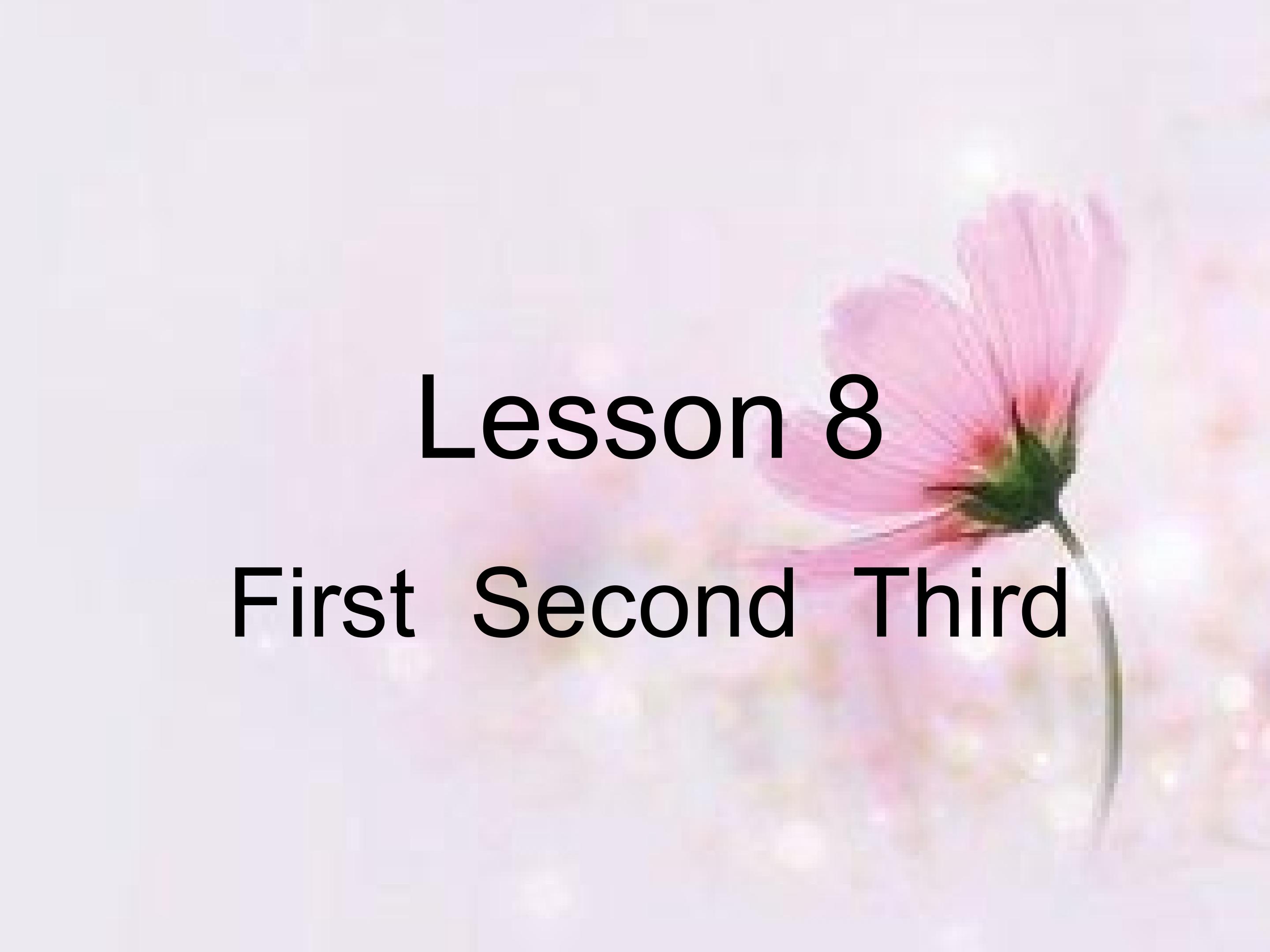 Lesson8 First  Second  Third