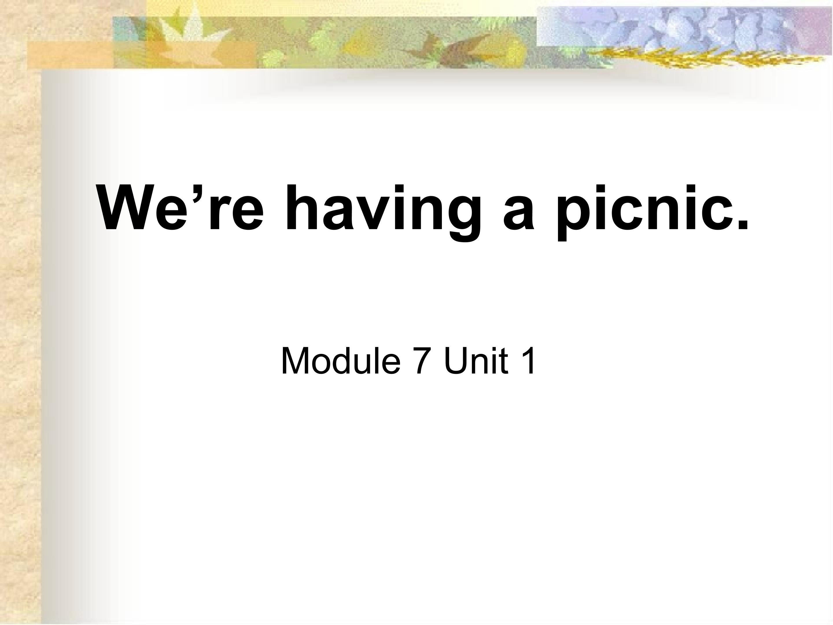 we're having a picnic.
