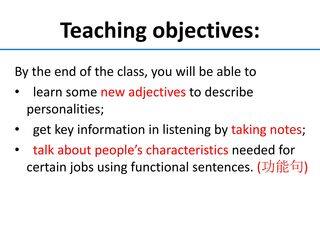 Lesson 2 Personalities and Jobs
