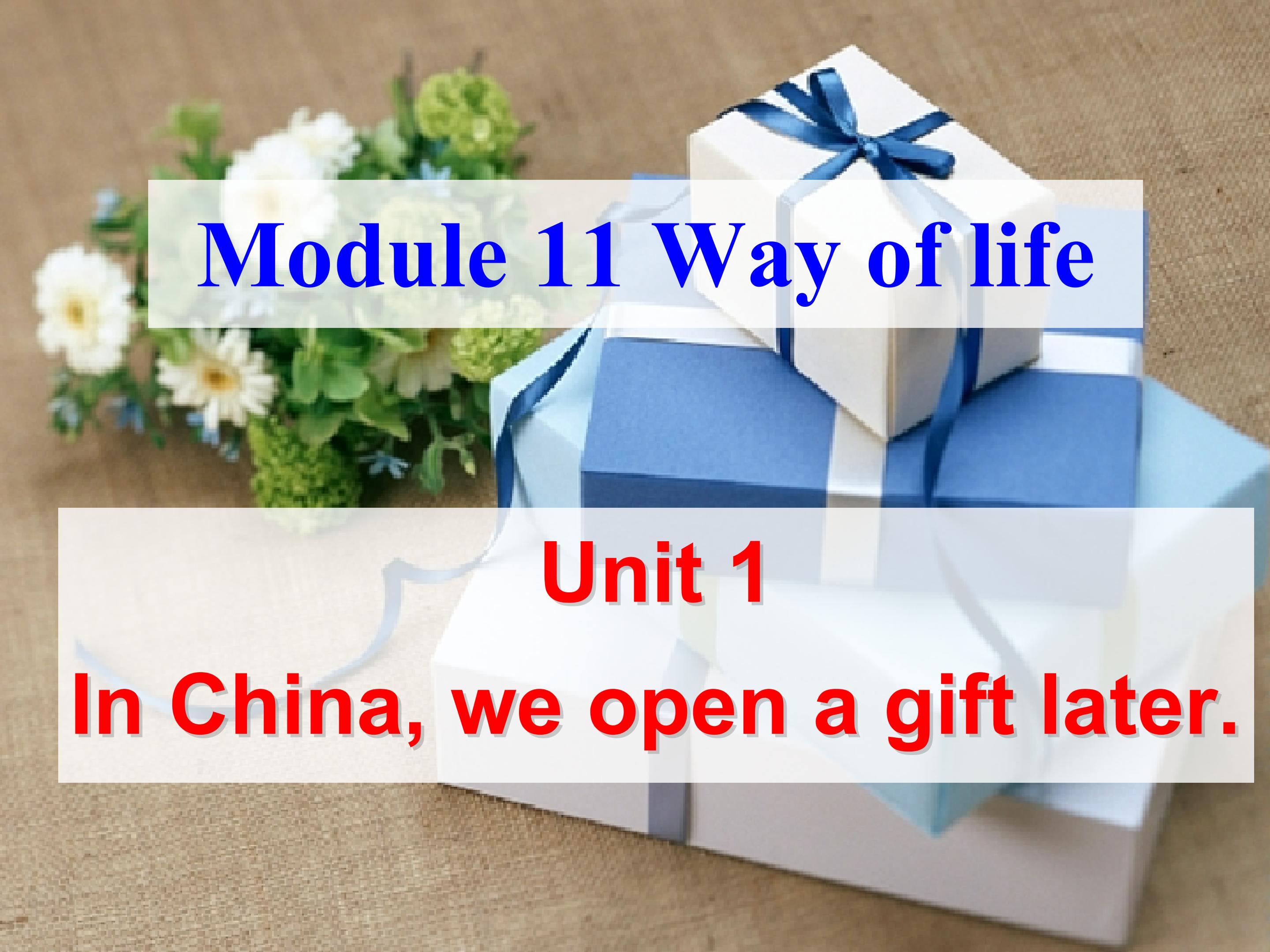 Module Way of life Unit 1