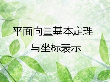 平面向量的基本定理及坐标表示_课件1