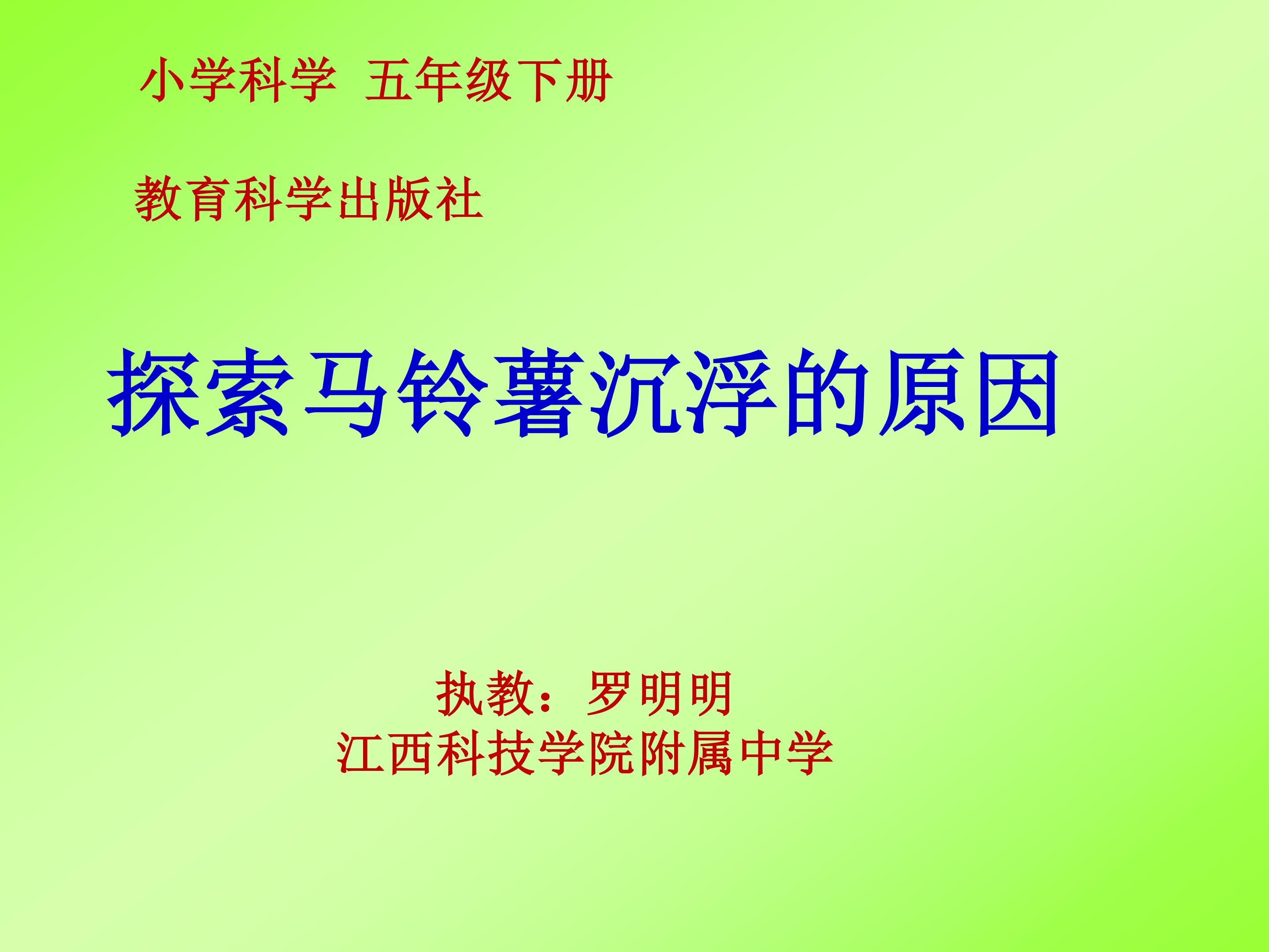 探索马铃薯沉浮的原因