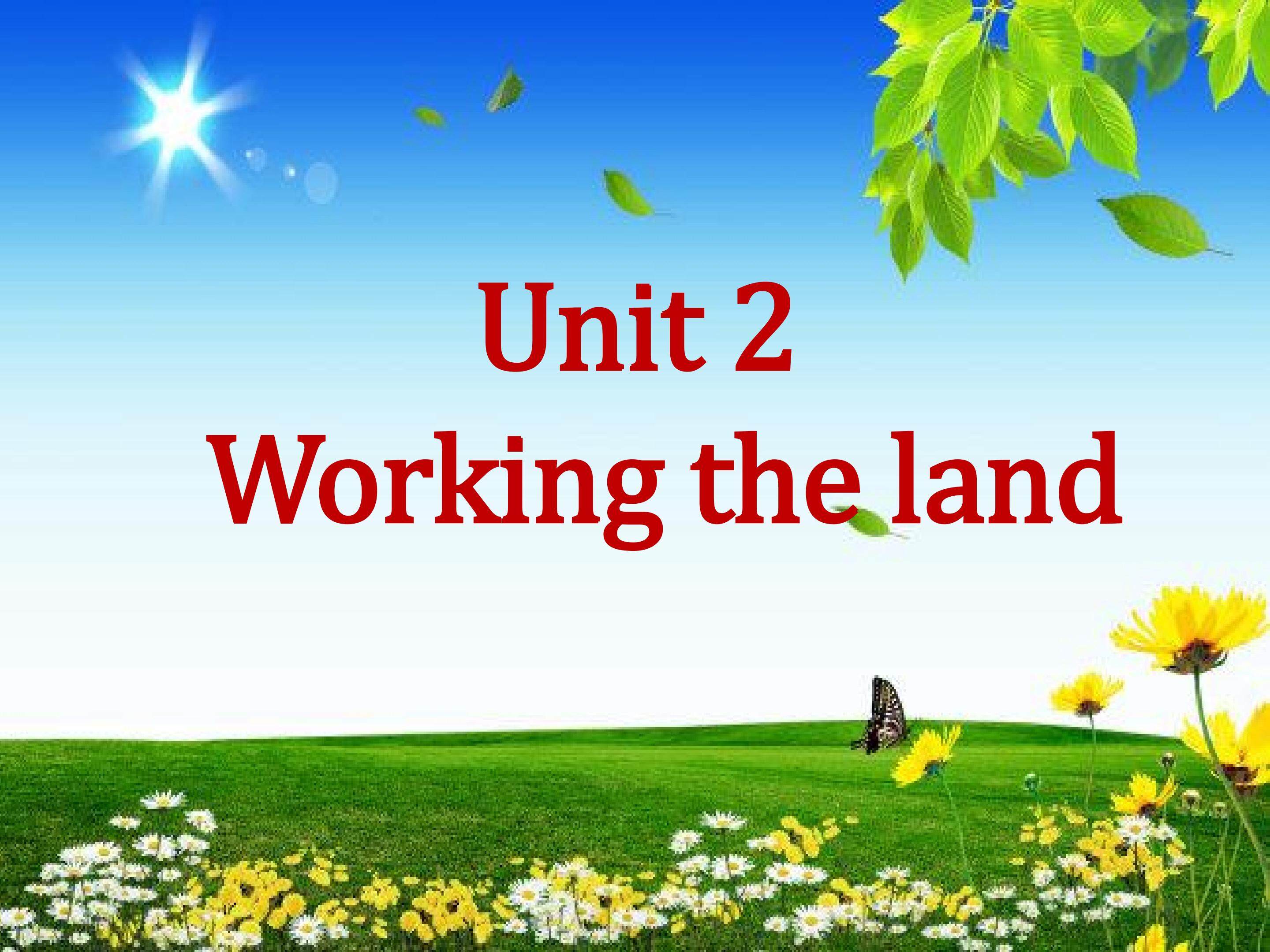 Unit 2 Working the land