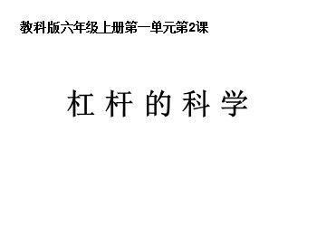2.杠杆的科学