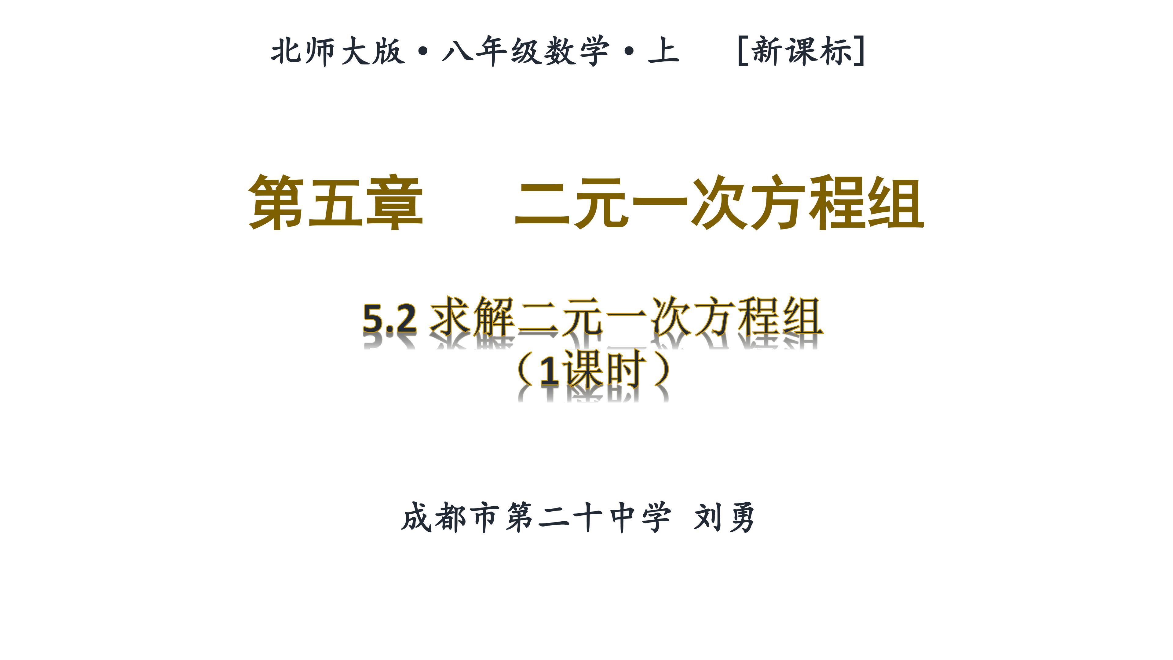 代入法解二元一次方程组