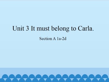 Unit 3   It must belong to Carla.-Section A 1a-2d_课件1