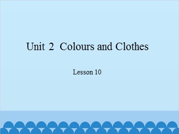 Unit 2  Colours and Clothes-Lesson 10_课件1