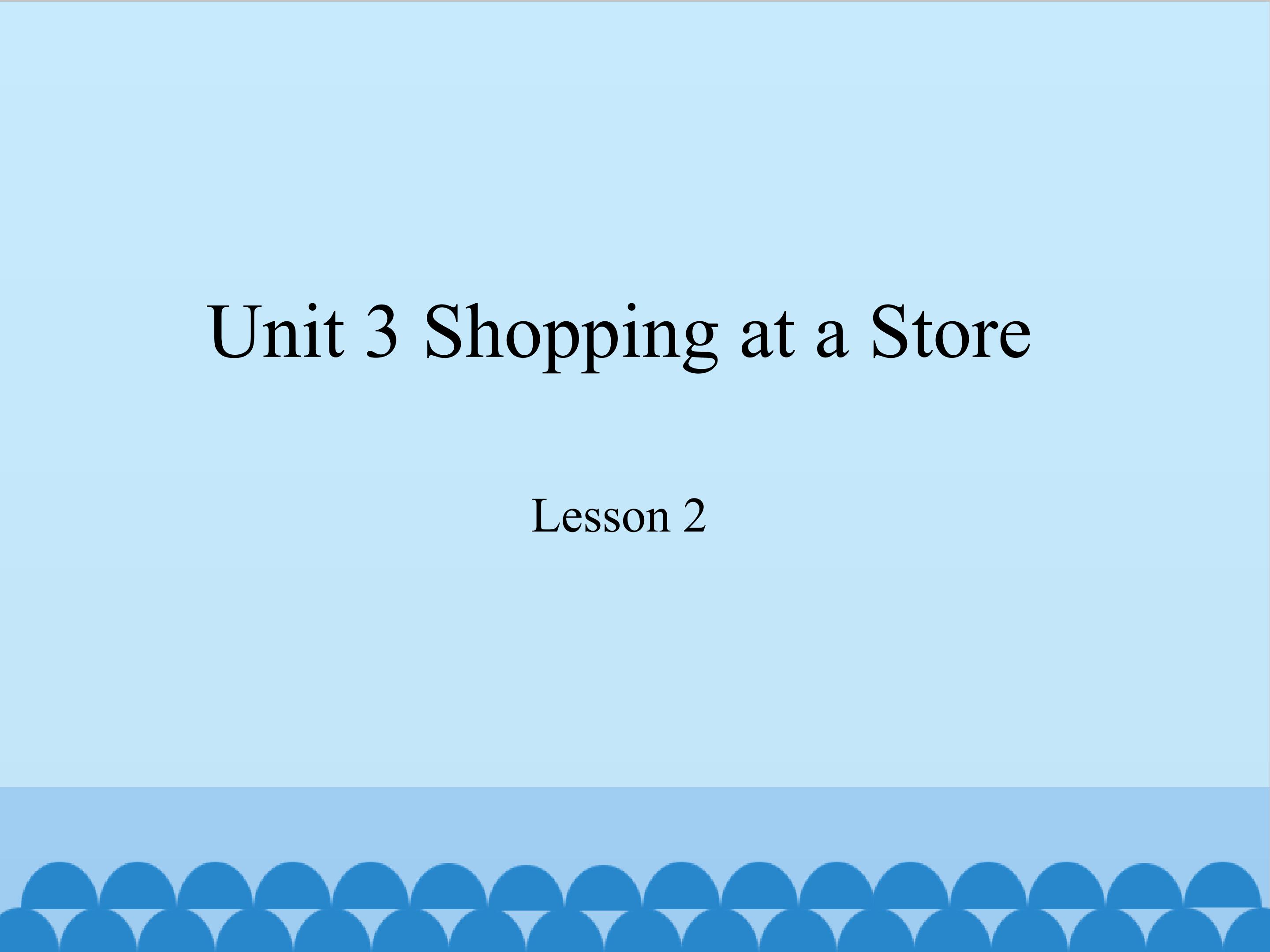 unit 3 shopping at a store lesson 2