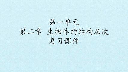 第一单元第二章 生物体的结构层次 复习课件