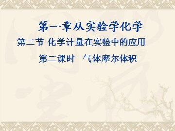 第二节 化学计量在实验中的应用