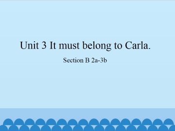 Unit 3   It must belong to Carla.-Section B 2a-3b_课件1