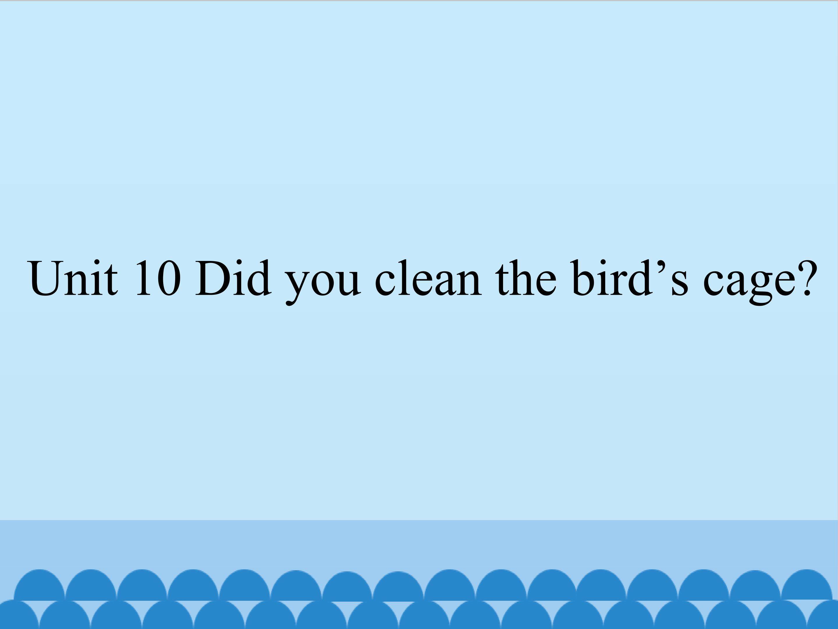 Did you clean the bird's cage?_课件1
