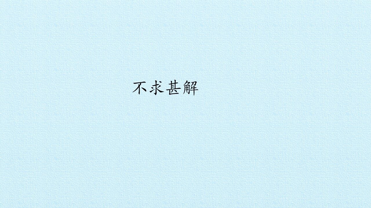 不求甚解