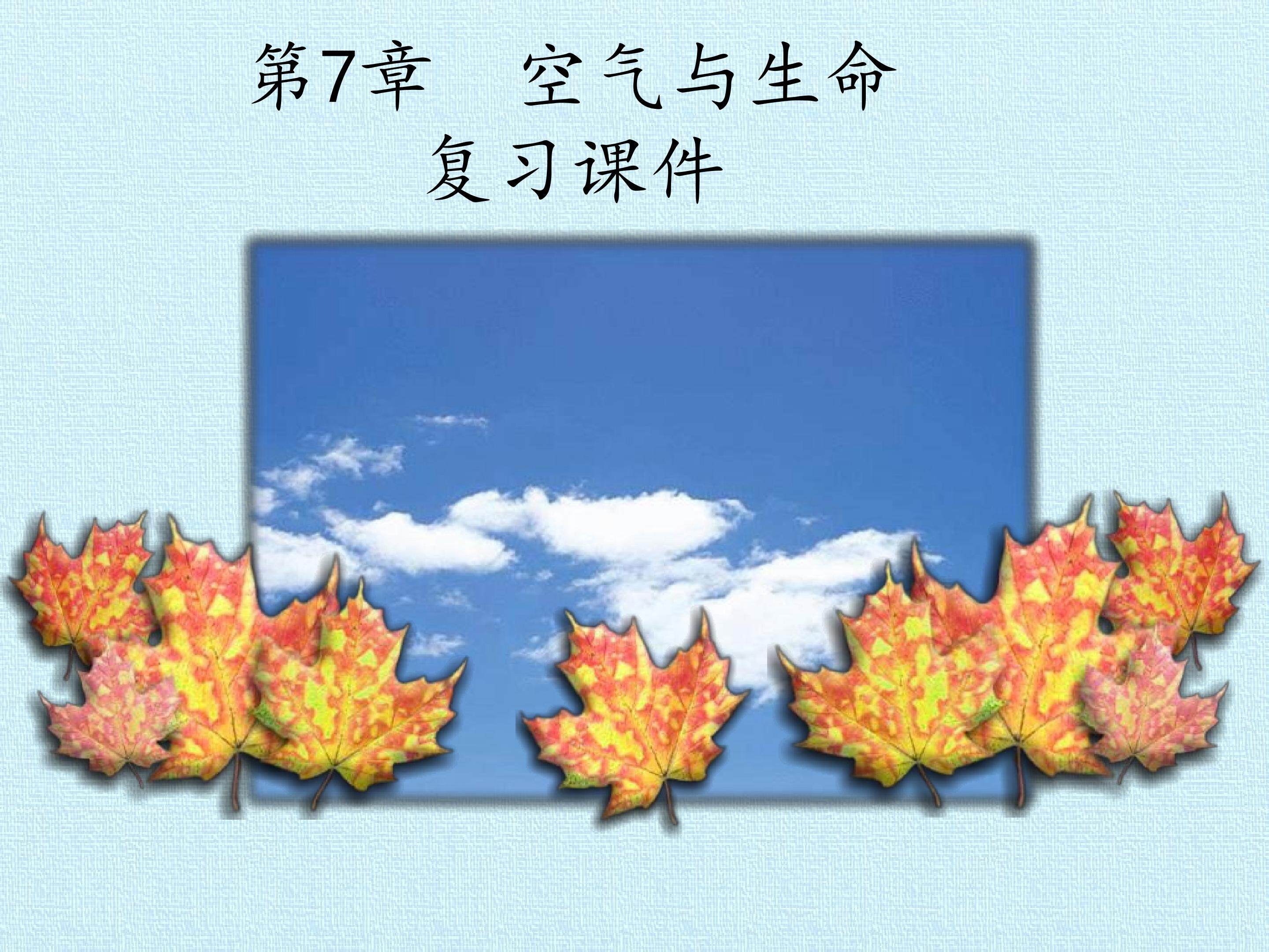 第7章 空气与生命 复习课件