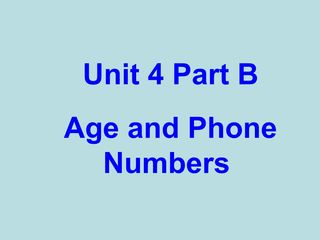 Age and Phone Numbers