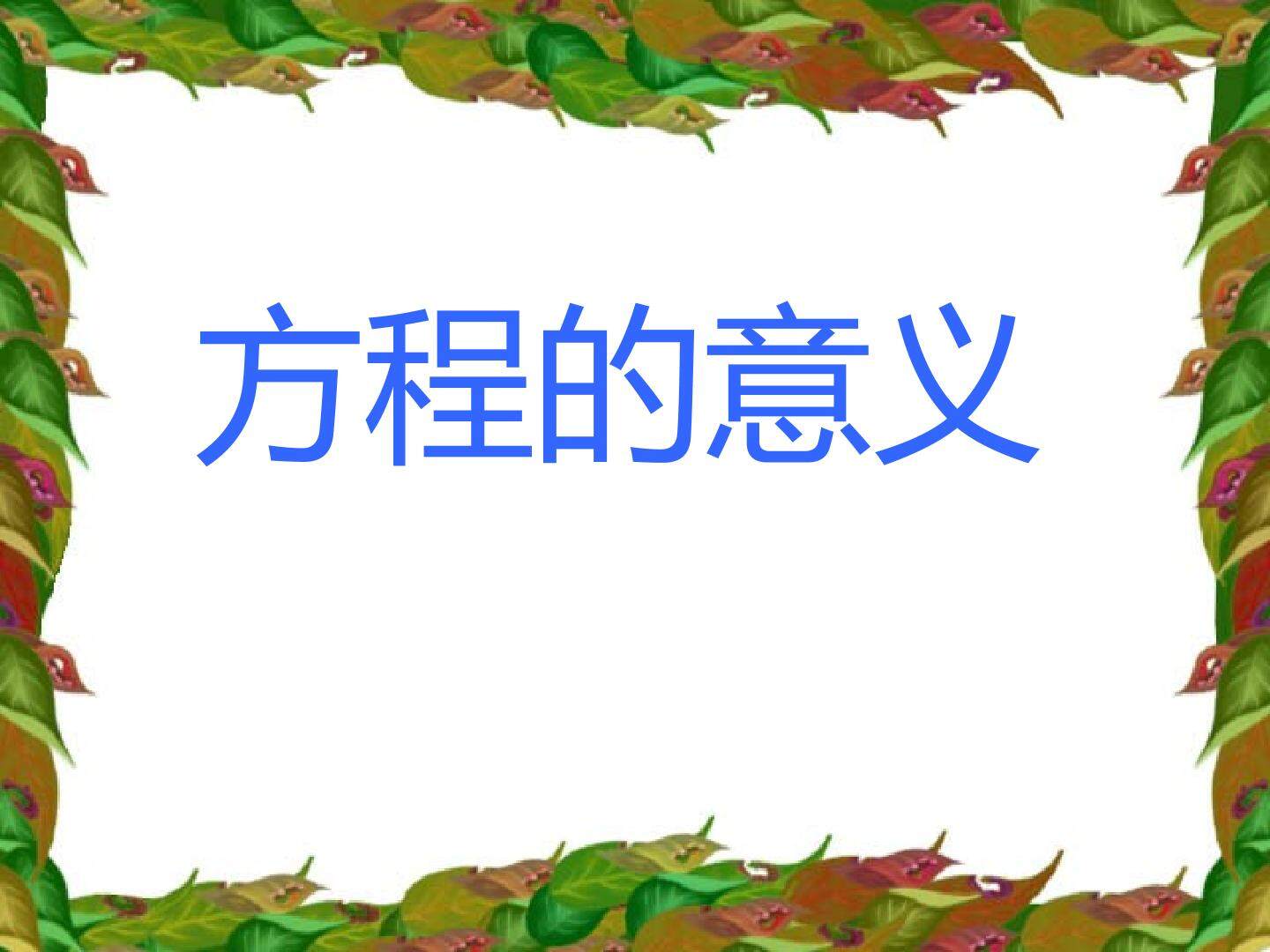 方程的意义