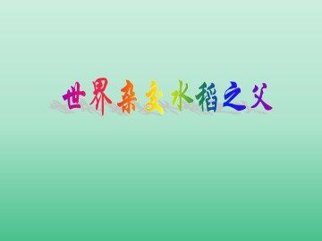 世界杂交水稻之父_课件1
