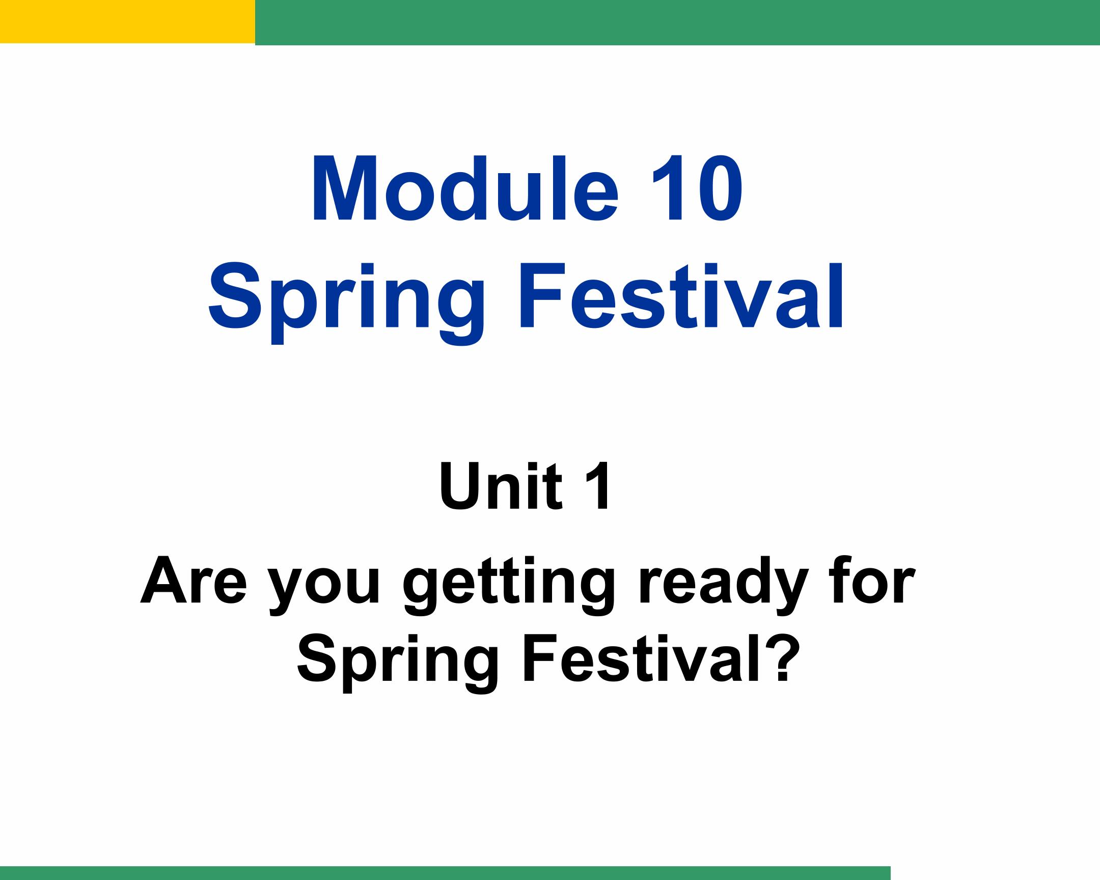 Are you getting ready for springfestival