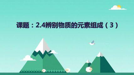 .4 辨别物质的元素组成(3)