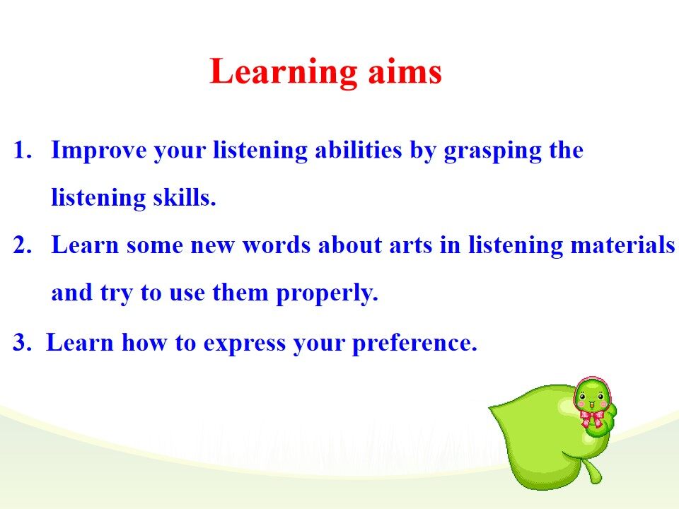 Listening and vocabulary