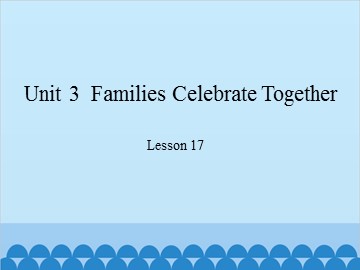 Unit 3  Families Celebrate Together Lesson 17_课件1