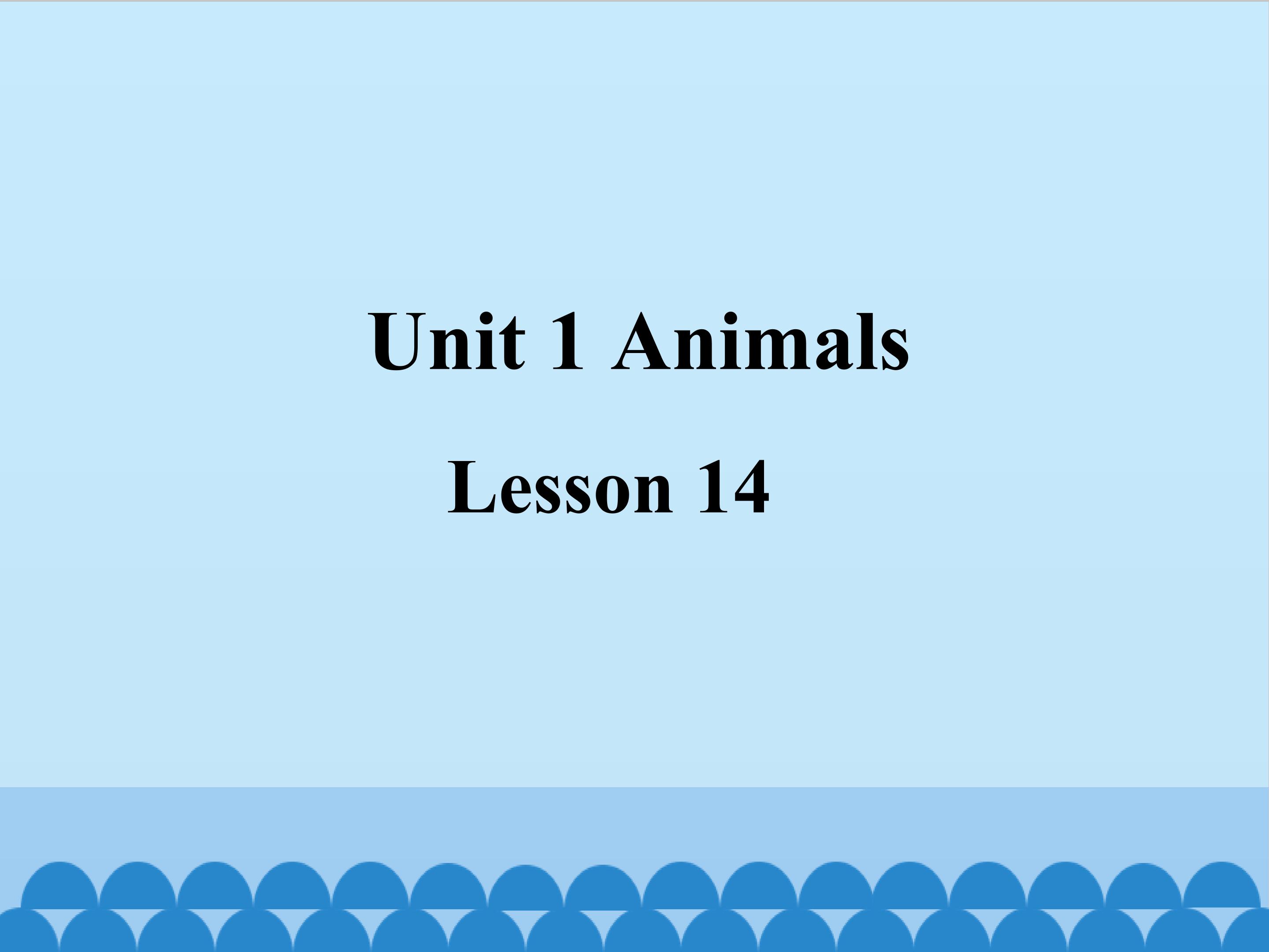 Unit 2 ANIMALS LESSON 14 课件