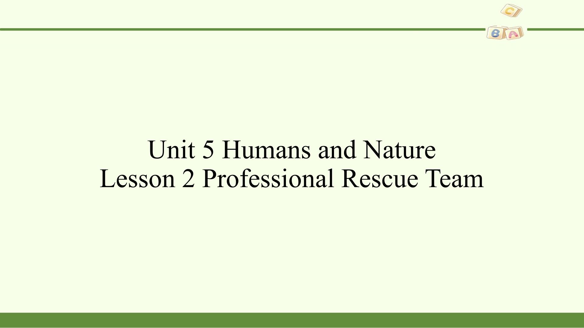 Lesson 2 Professional Rescue Team