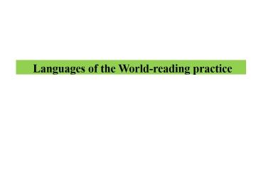 Languages of the World_课件1