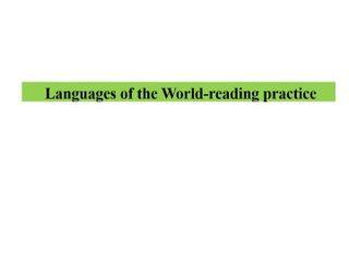 Languages of the World_课件1