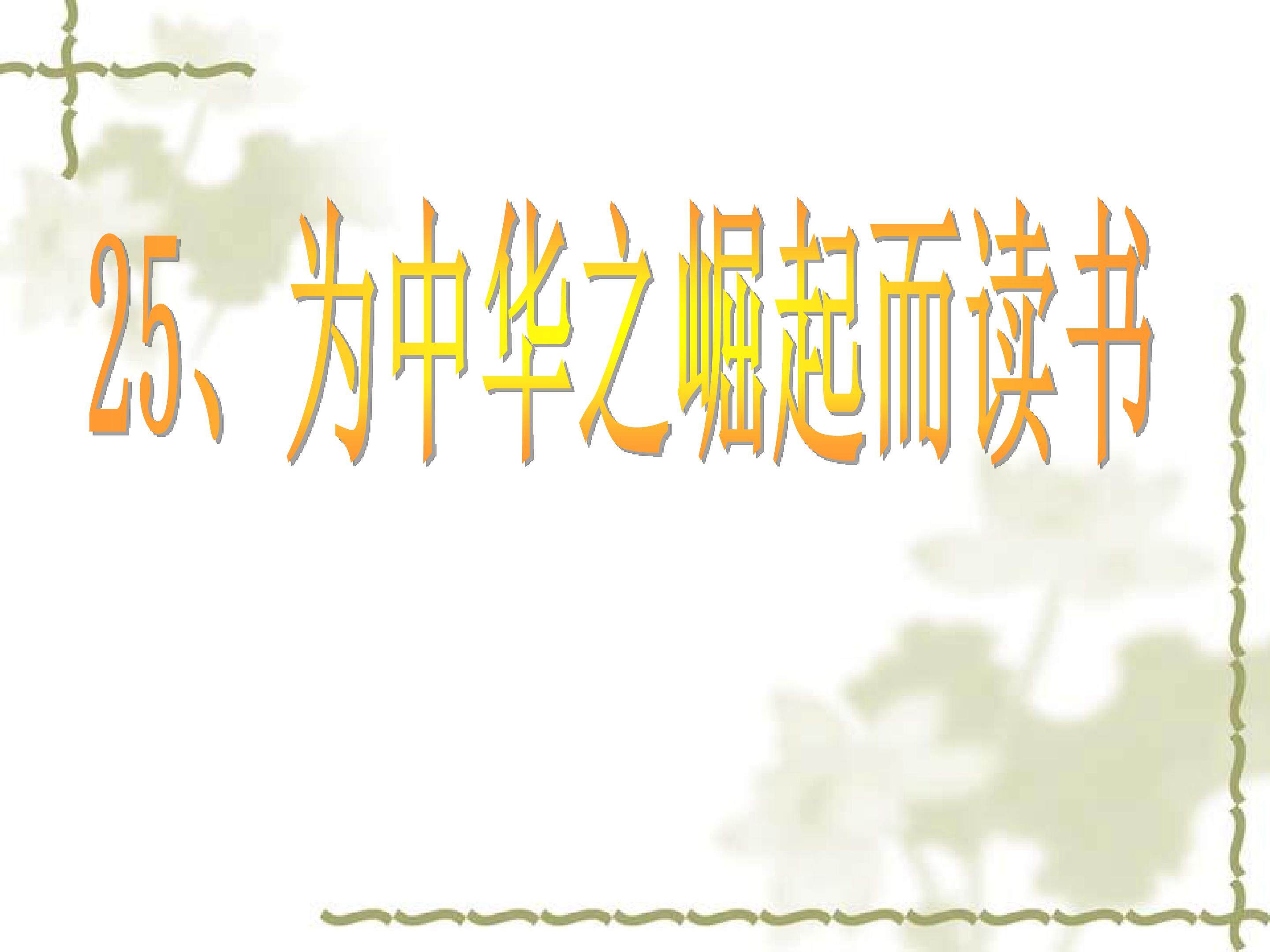 为中华之崛起而读书