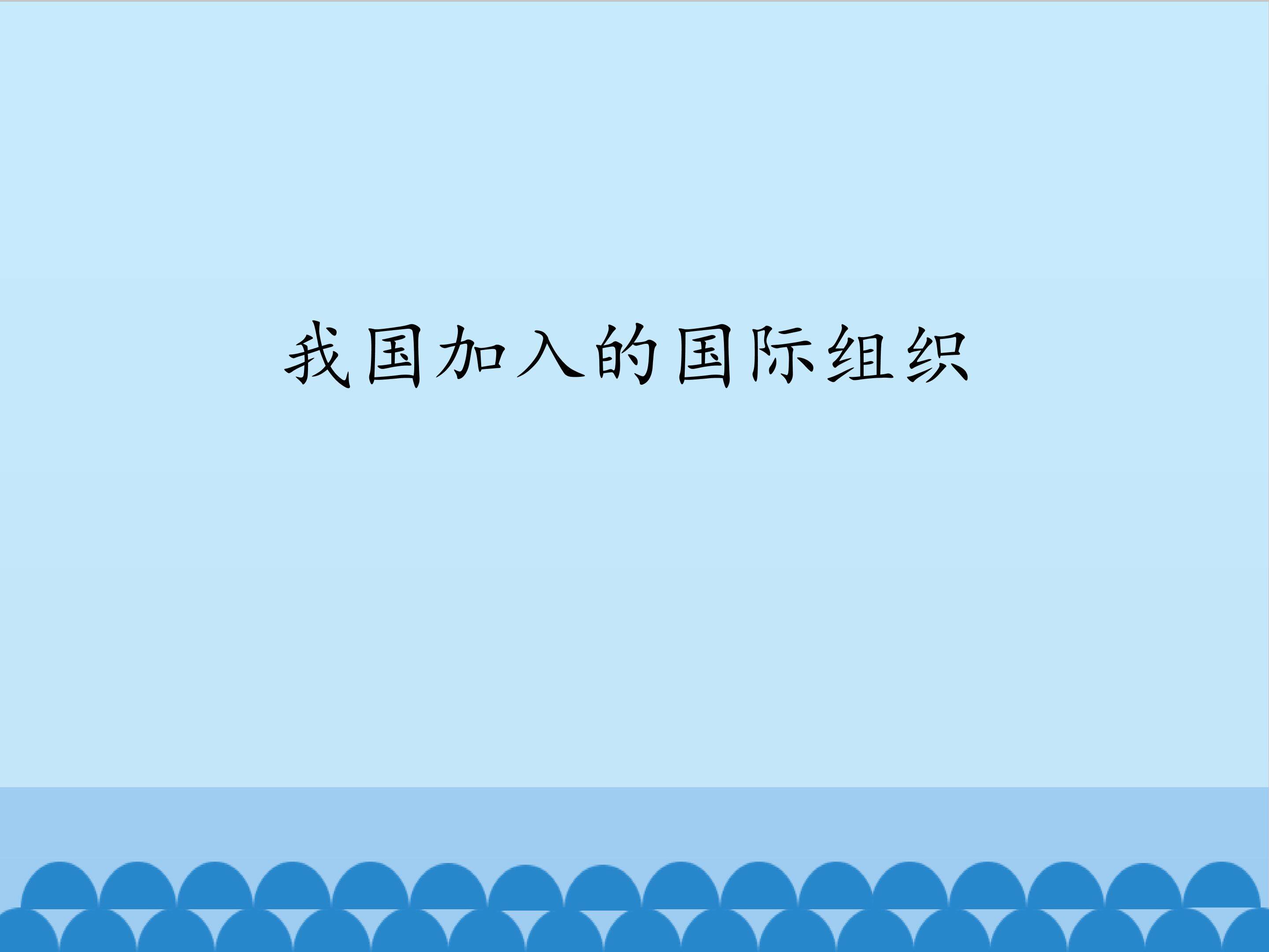 我国加入的国际组织